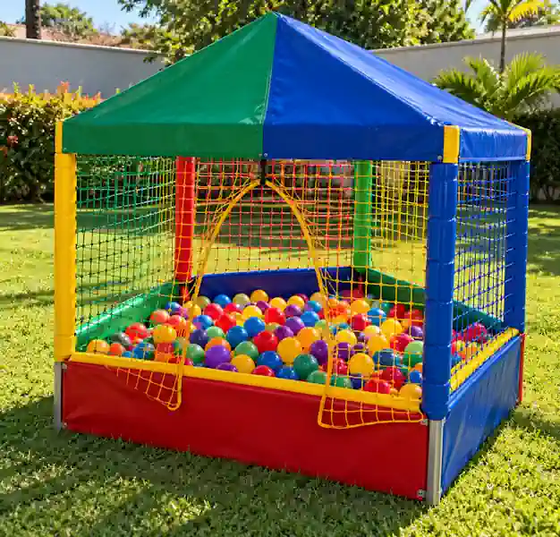 Piscina de bolinhas Casinha para festas infantis